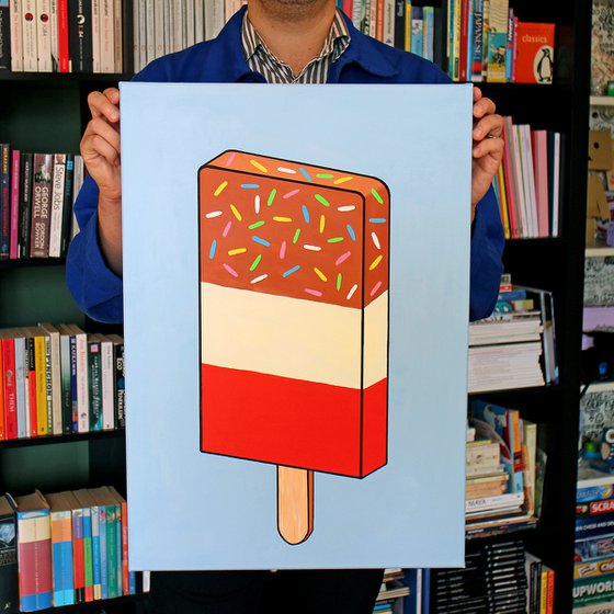 Fab Ice Lolly Pop Art Painting On A2 Canvas