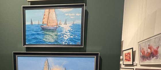 Seascape with Sailboats 45