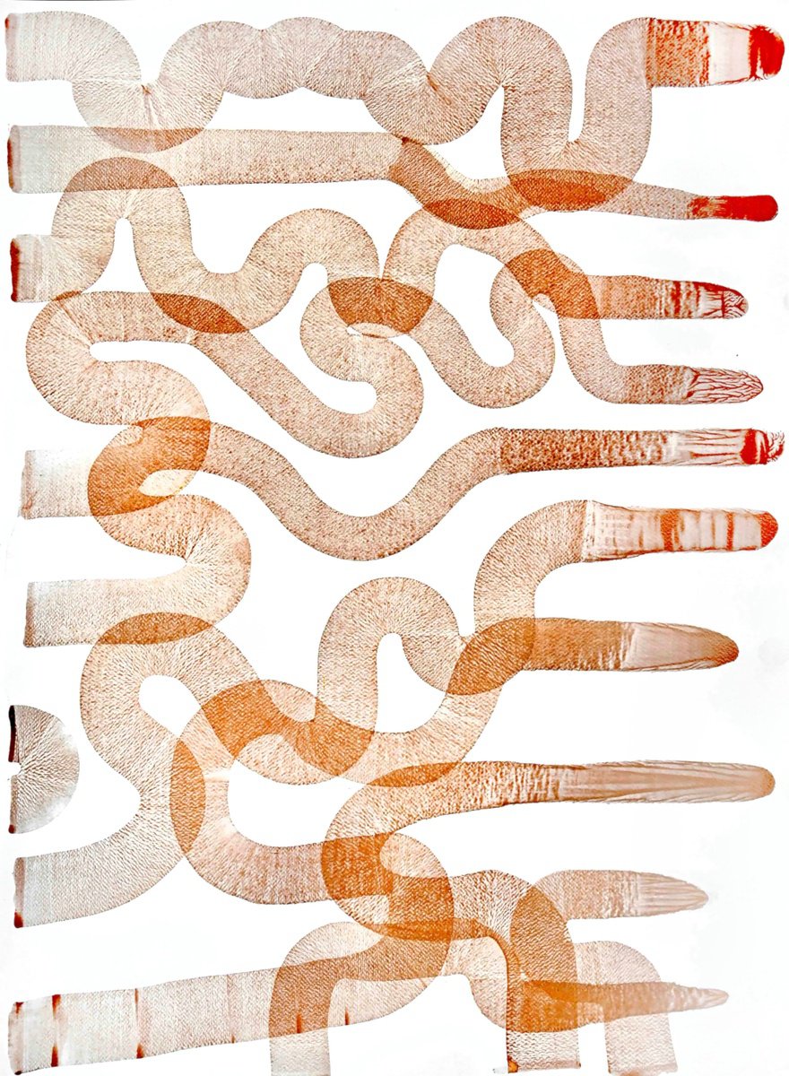 Abstract Ink Drawing , Bronzed Viper By Sumit Mehndiratta, 22 X 30, Artwork For Sale On Artfinder