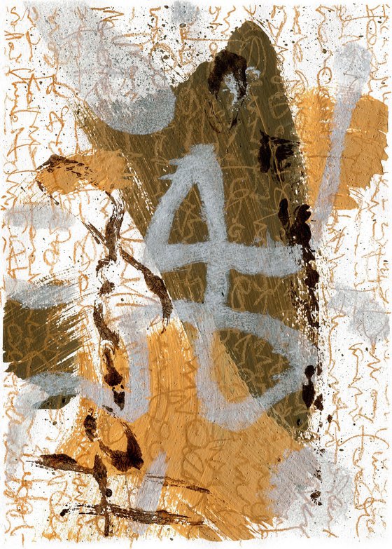 Ochre monochrome abstraction