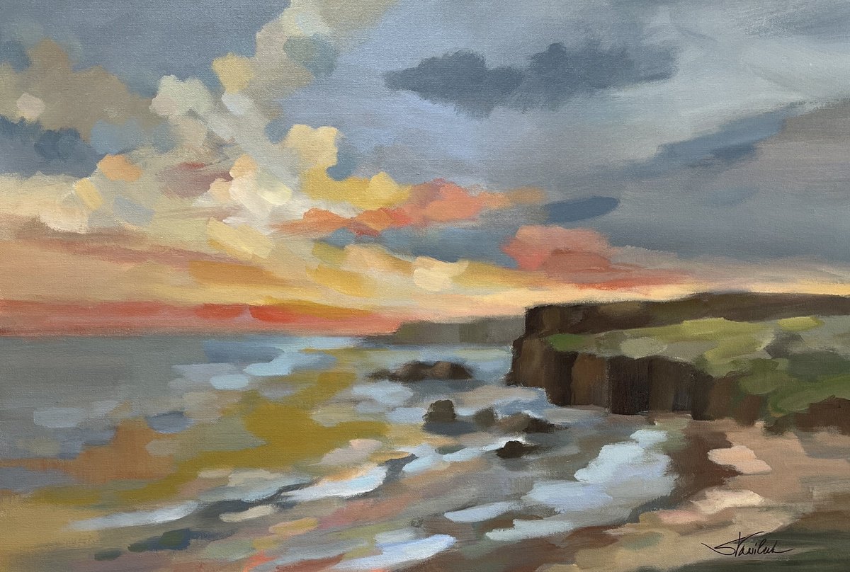  Pacific Coast Sunset By Silvia Vassileva, 36 X 24, Artwork For Sale On Artfinder