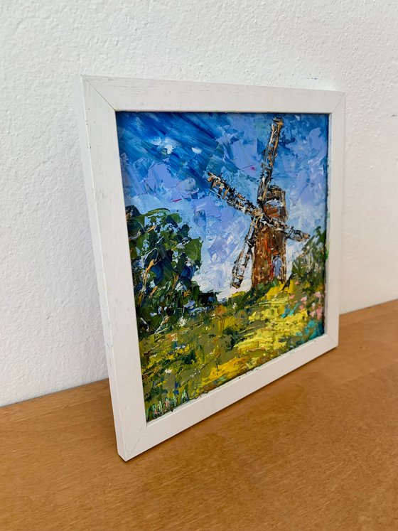 Windmill and Sunflowers