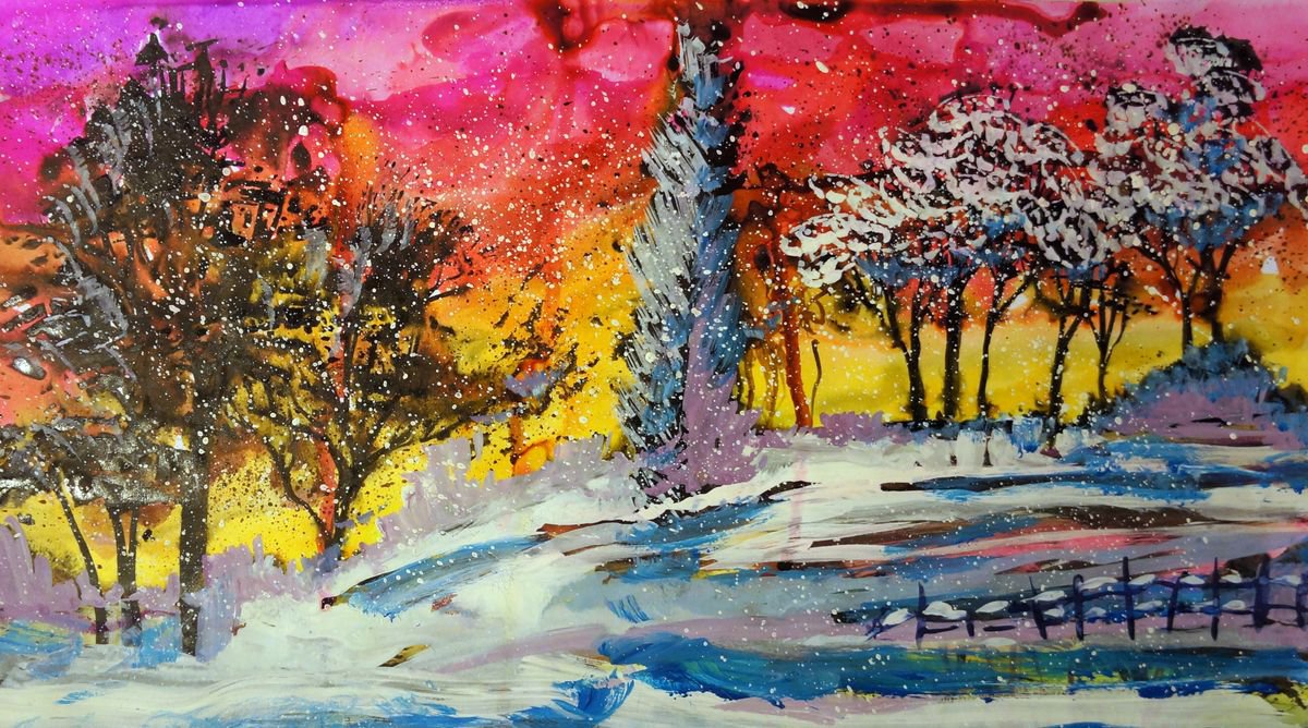 Sunset and Snow by Julia Rigby