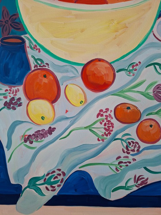Mediterranean Still Life with Oranges