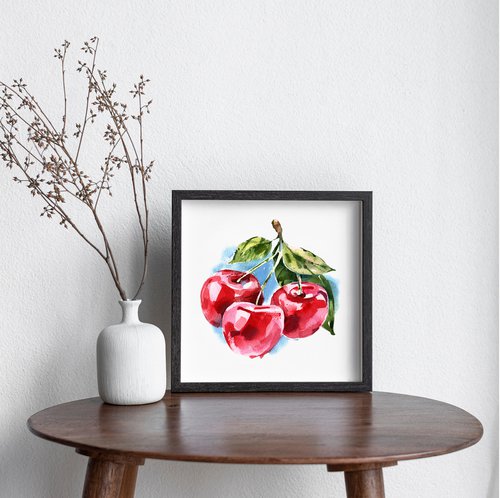 "Cherry" from the series of watercolor illustrations "Berries" by Ksenia Selianko