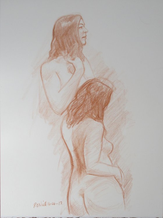 standing female nude 2 poses