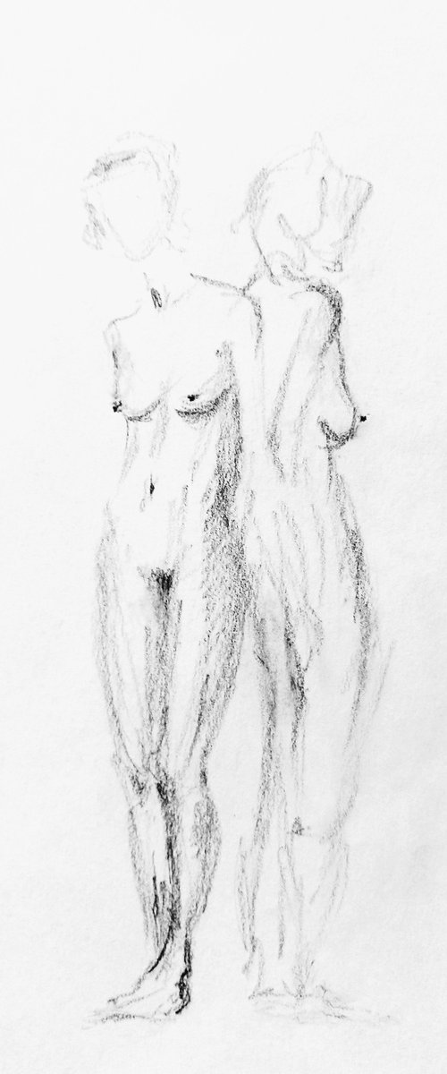 Nudes. Erotic pencil drawing by Yury Klyan