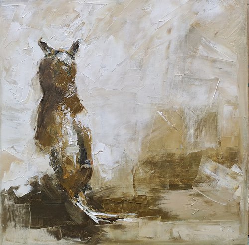 Cat. Oil painting on canvas. Original art. Gift idea by Marinko Šaric