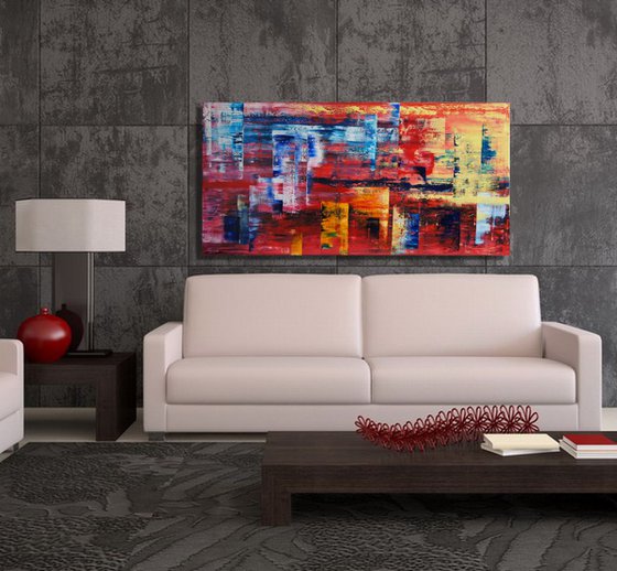 Fire And Ice (140 x 70 cm) (56 x 28 inches) oil XXL