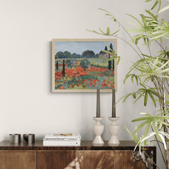 Poppies of Languedoc. French Landscape
