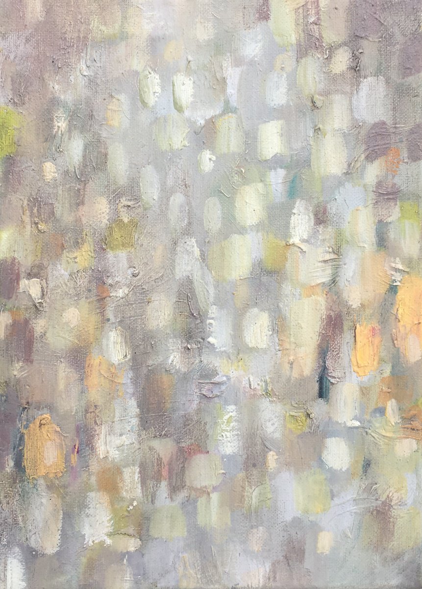 Geometric Abstract Oil Painting By Guy Pickford, 8 X 12, Subtleties, Original Artwork