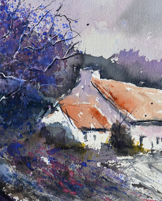 old house  watercolor