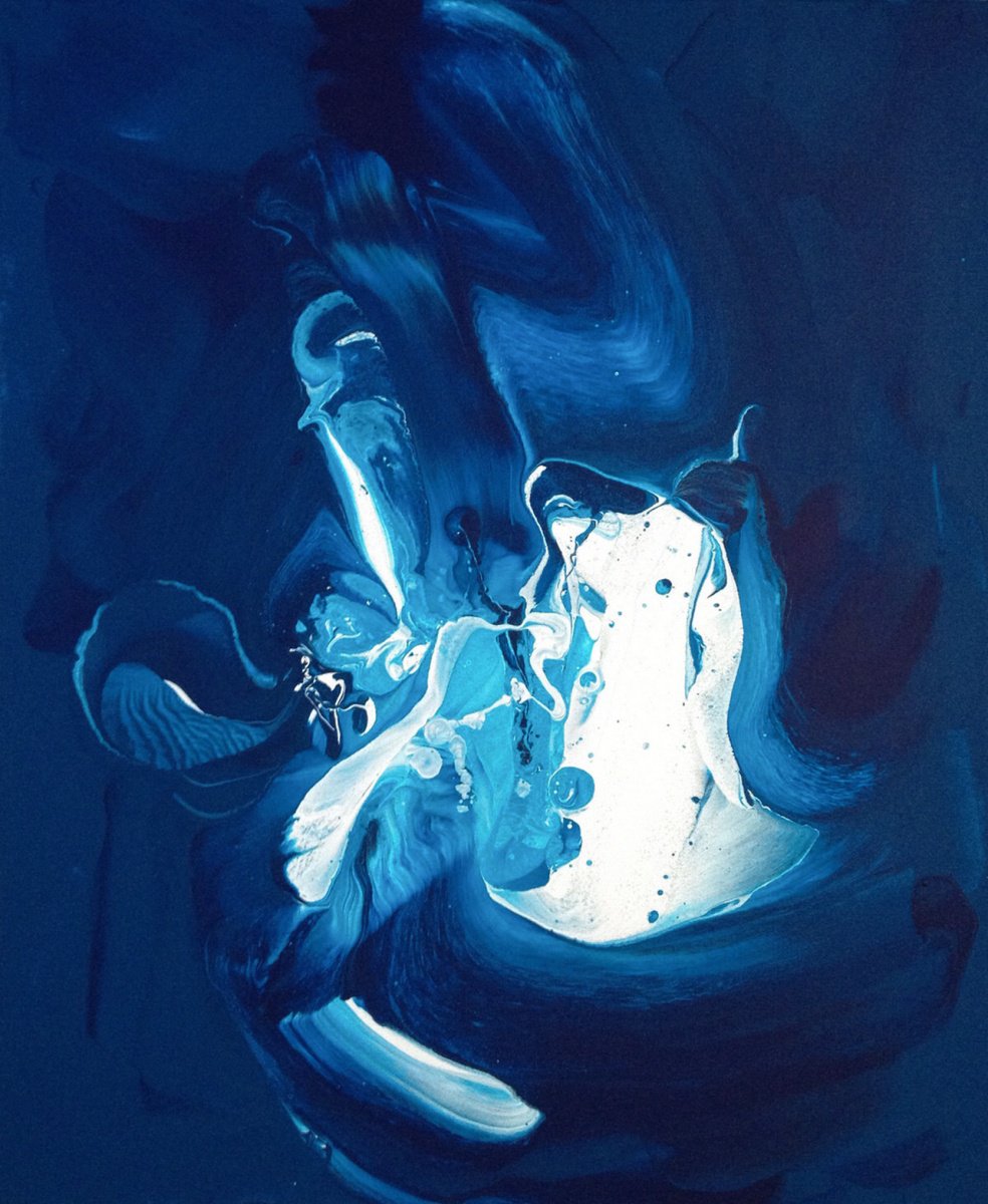 Abstract Acrylic Painting By Jean-Philippe Estebenet, 24 X 29, Rites Et Legendes Du Nunavut, Original Artwork