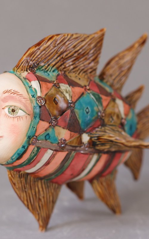 Blue Eyes Fish.  Sculpture by Yalonetski by Elya Yalonetski