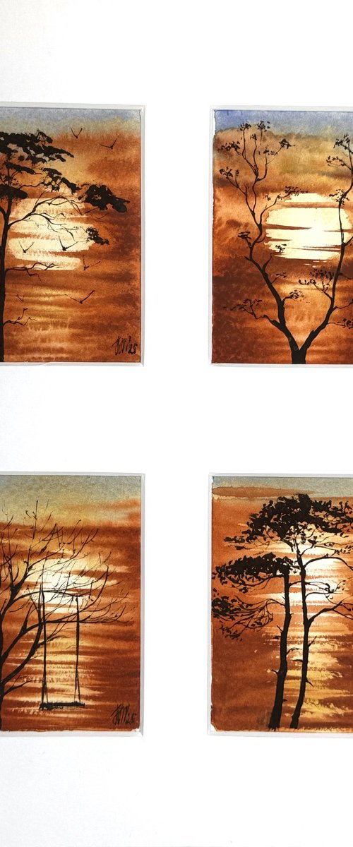 ACEO African mood Sunset by Yuliia Sharapova