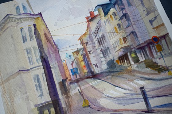 Plein air sketch of Helsinki. Finland