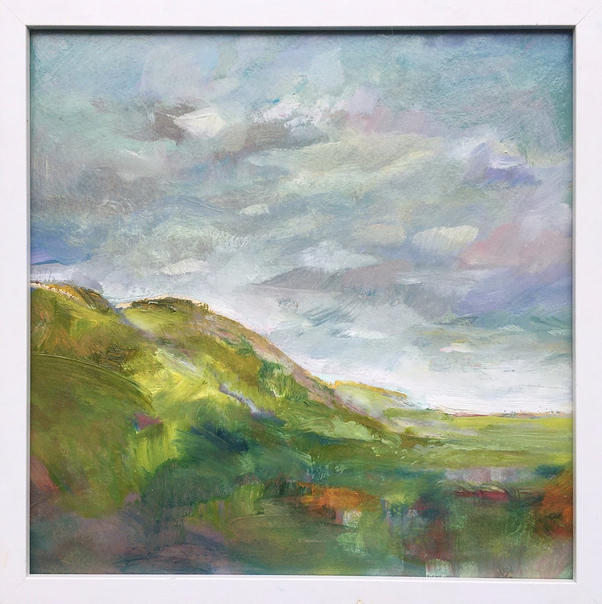 Impressionistic Landscape Oil Painting By Guy Pickford, 13 X 13, Looking Further Afield, Original Artwork