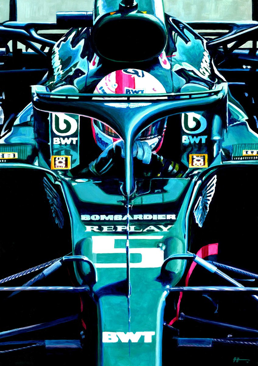Sebastian Vettel | Aston Martin Amr1 By Alex Stutchbury By Alex Stutchbury, 18 X 25, Artwork For Sale On Artfinder
