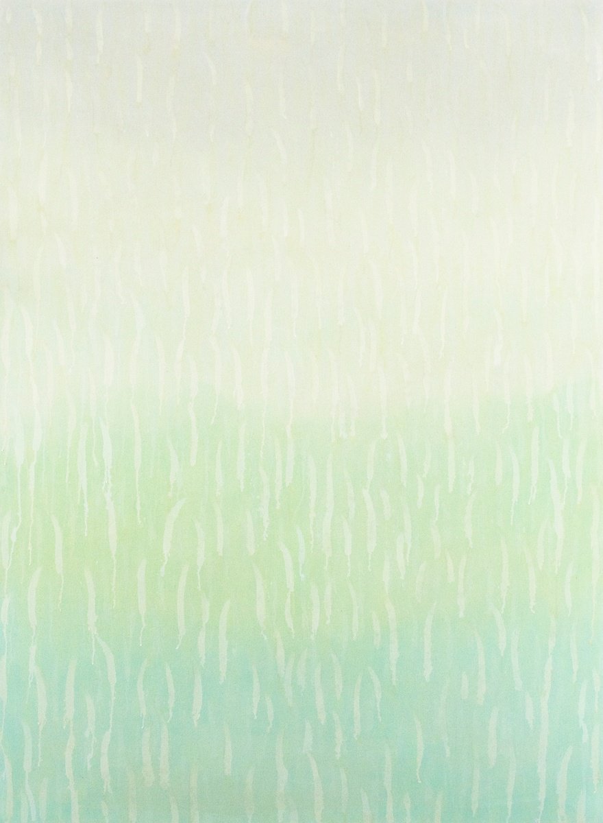 Expressive Abstract Oil Painting By Petr Johan Marek, 55 X 75", Green And White No.1, Original Artwork