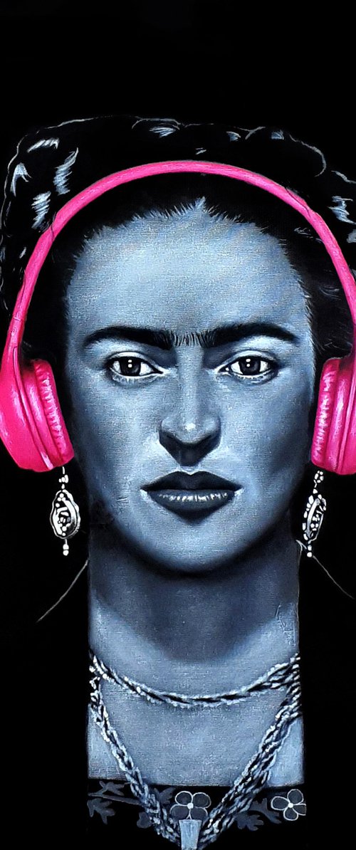 Frida Mixed Media Painting (80x80 cm) by Burcu Akarcay