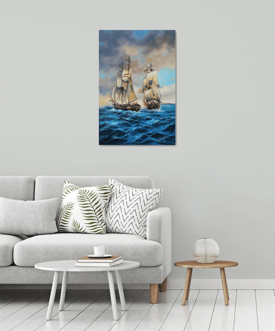 Boats (70x90cm, oil painting)