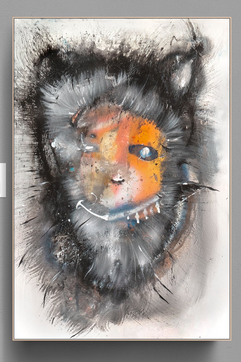 Organic Abstract Acrylic Painting By Adriano Ribeiro, 31 X 47, Buoyant Bobo, Original Artwork