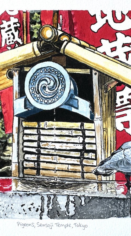 Pigeons, Sensoji Temple, Tokyo by Kaz  Jones