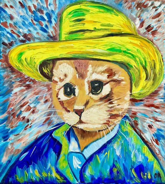 Pensive Cat  La Van Gogh