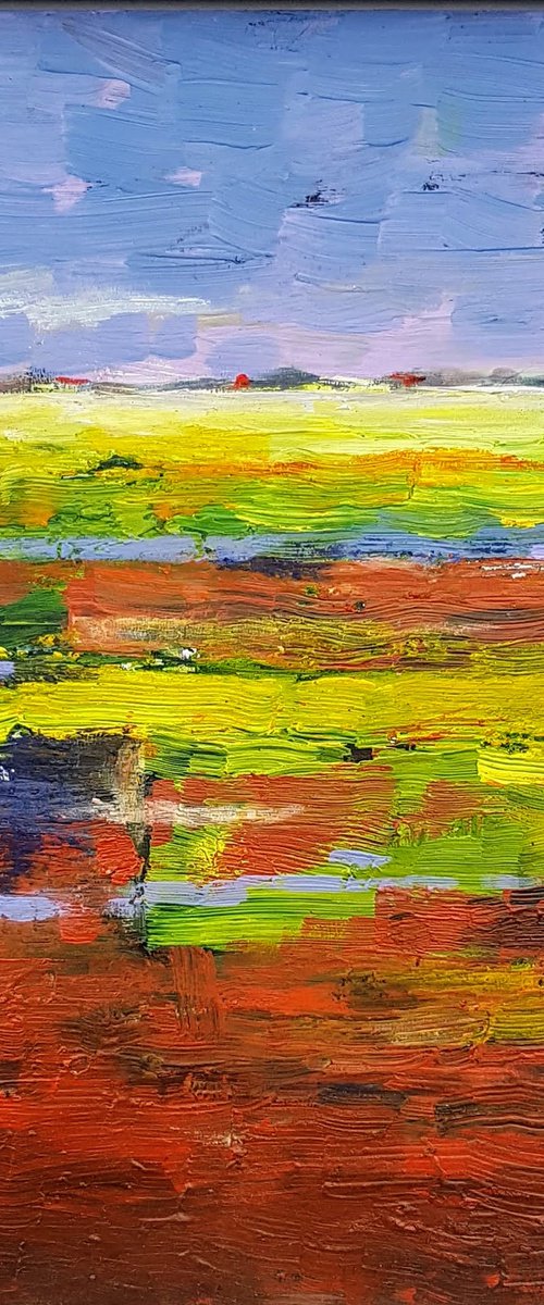 Positive abstract summer color landscape by Wim van de Wege
