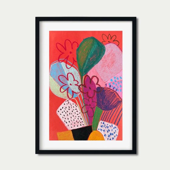 Colorful Vase with Flowers
