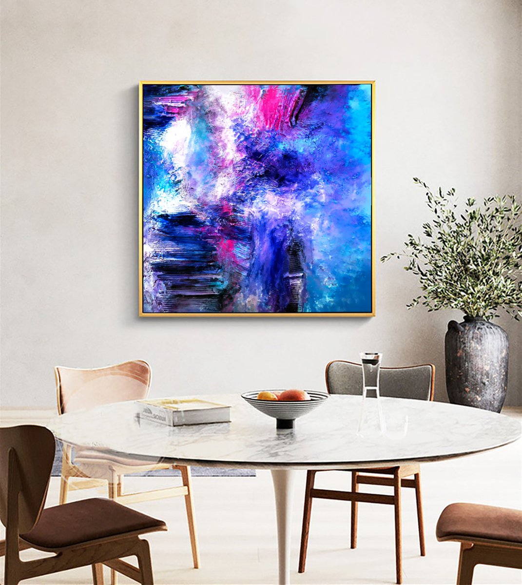 100x100cm Abstract Textured Painting by Alexandra Petropoulou