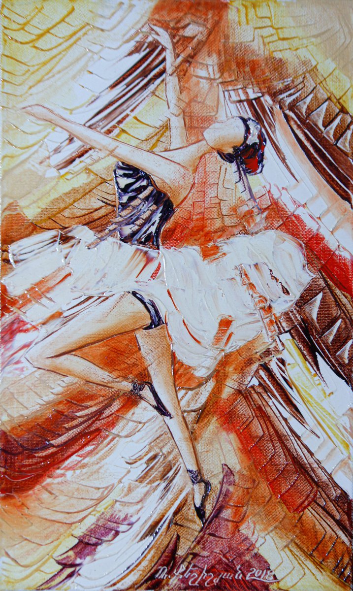 Ballerina 30x50cm, oil painting, ready to hang by Rafik Qeshishyan