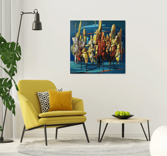 Forest in Gold and Blue