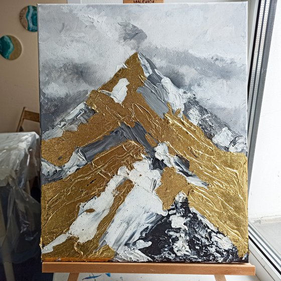 Gold Mountain Abstract Canvas