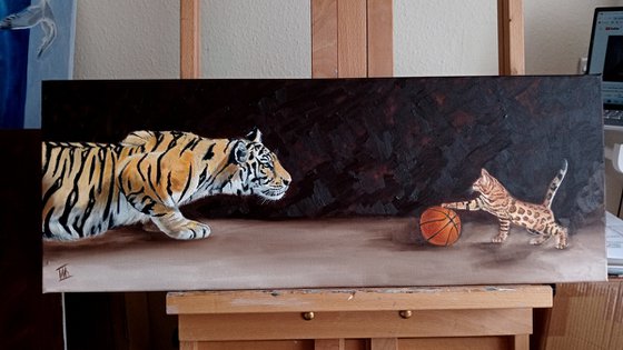 Let's Play. Tiger and Cat. Animals