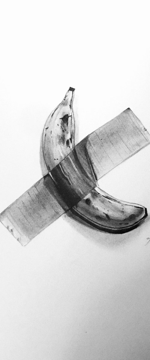 Banana with duct tape by Amelia Taylor