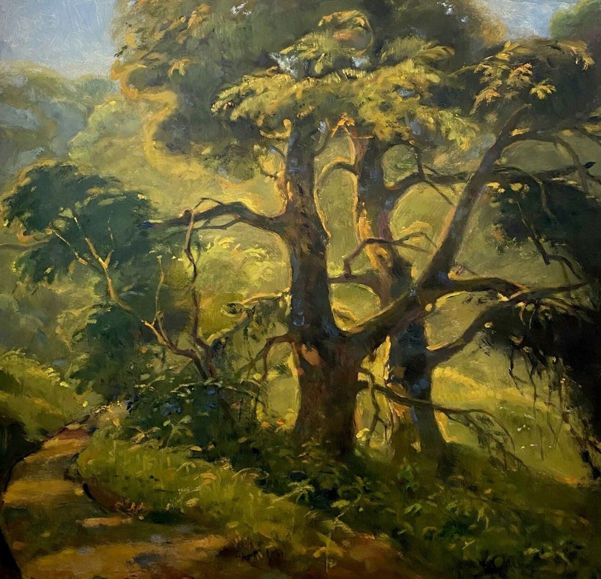 Impressionistic Landscape Oil Painting By Oleg And Alexander Litvinov, 20 X 24", Sunny Day, Original Artwork