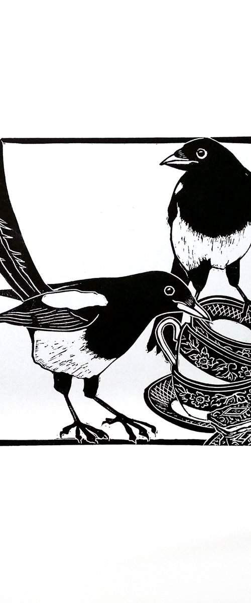 The Magpies who came to tea (two for joy) by Carolynne Coulson