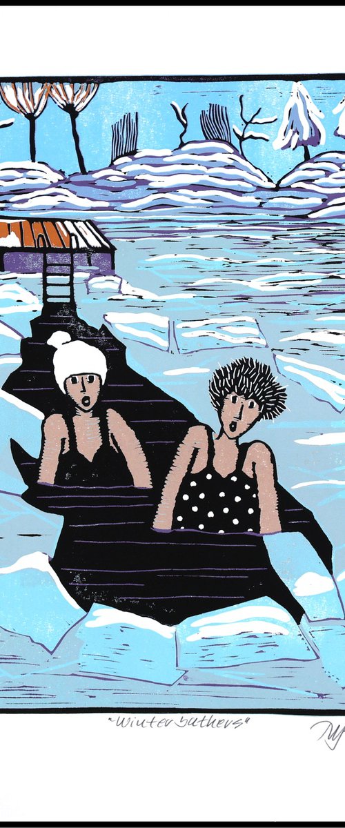 Winter bathers by Mariann Johansen-Ellis