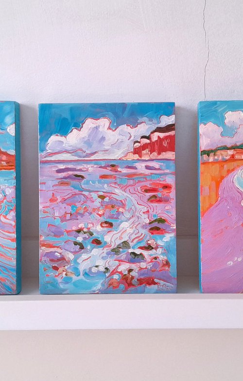 Coastal Landscapes Triptych by Mary Kemp