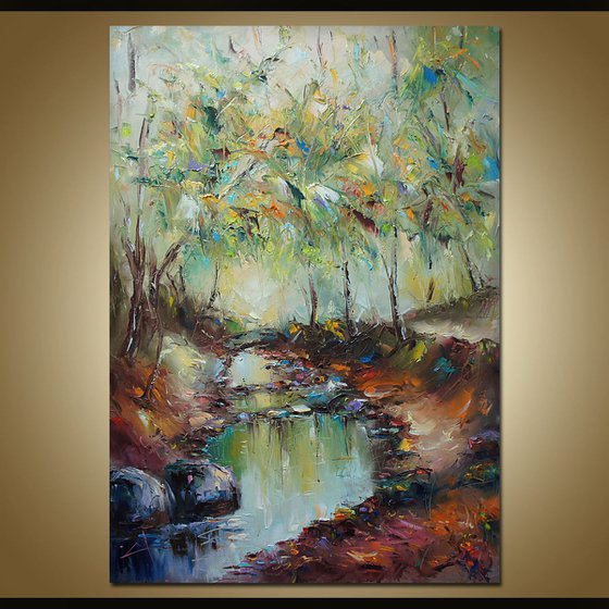 Forest tale, Large landscape Oil painting