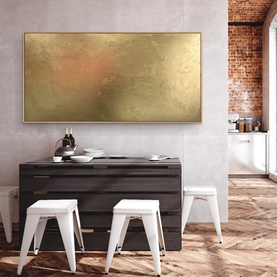 Eternal Wisdom - 152 x 76 cm - metallic gold paint on canvas