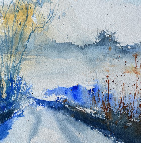 silence of winter watercolor