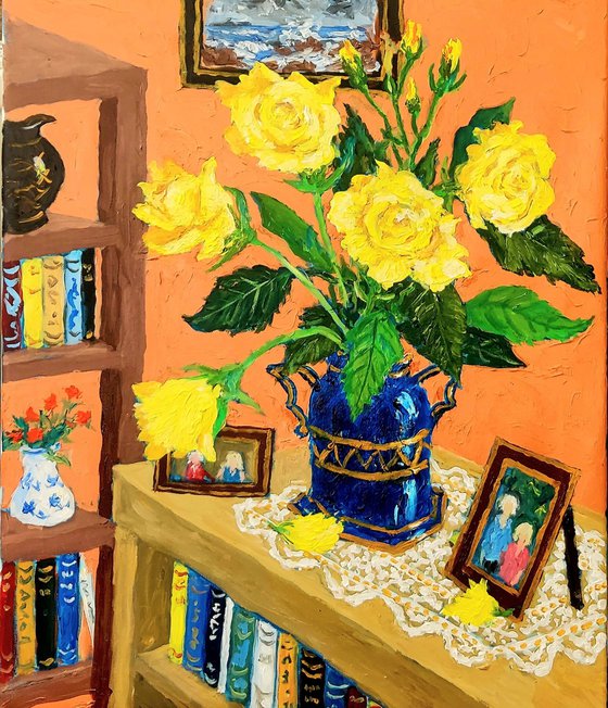 vase of yellow roses #2