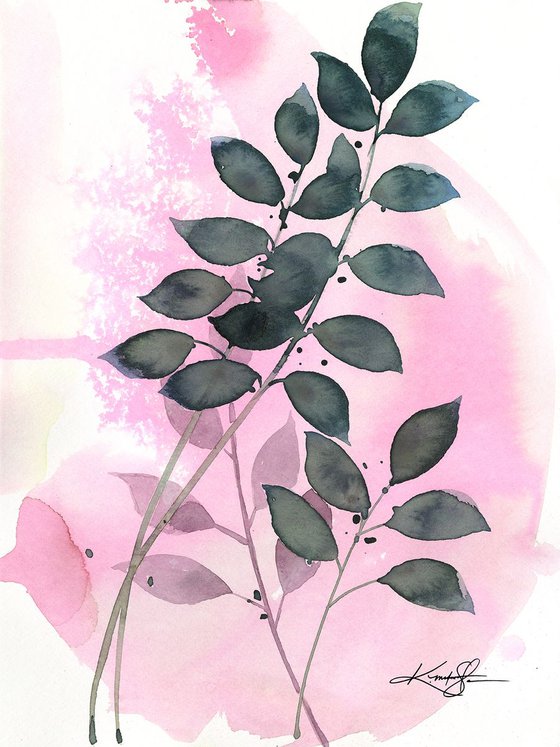 Botanical Song No. 1 - Minimalist Leaf Painting by Kathy Morton Stanion