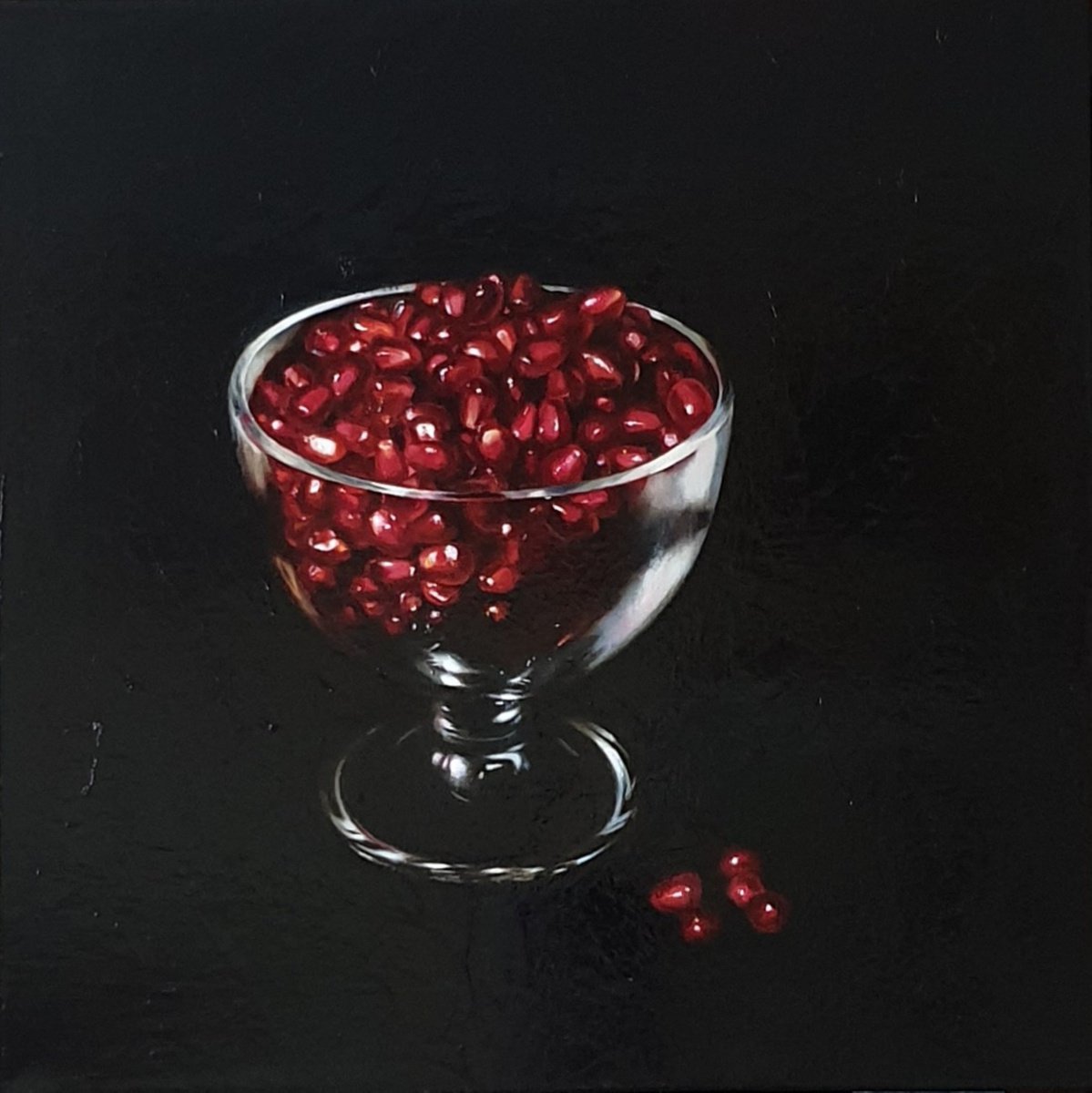Vase with pomegranate seeds. by Anna Kotelnik