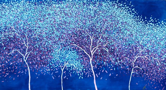 Blue winter forest