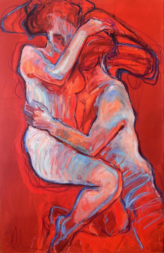 In red