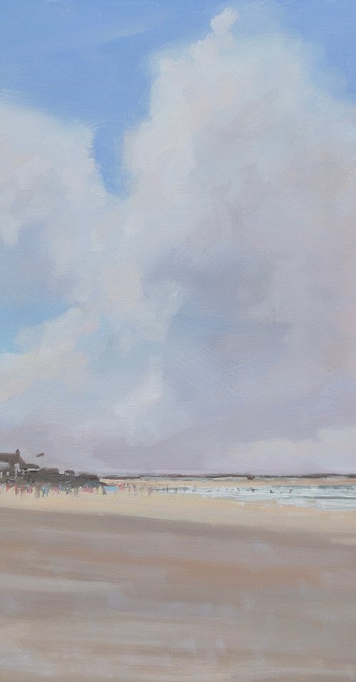 Brancaster beach golf club and view West. by Tom Cringle
