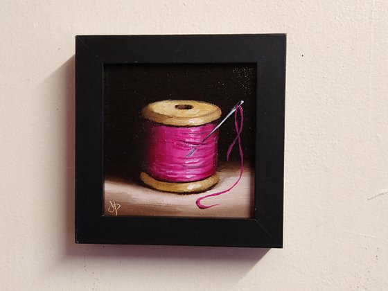 Little Pink cotton reel  still life